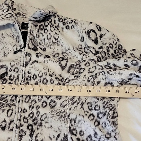 Vintage Giancarlo Ferrari Coat Jacket Animal Print Faux Fur Full Zip Women's 14 - Picture 7 of 9